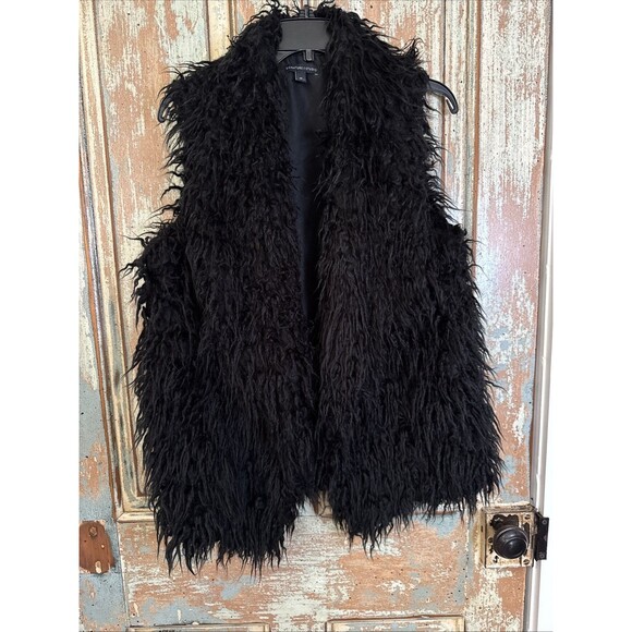 Signature Studio Faux Fur Vest Womens Medium Bear Boho Hippie 70s Mob WIfe Y2K - Picture 1 of 13
